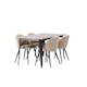 Matgrupp Venture Home Tempe 140 cm med 4 Velvet Stolar