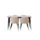 Matgrupp Venture Home Tempe 140 cm med 4 Velvet Stolar