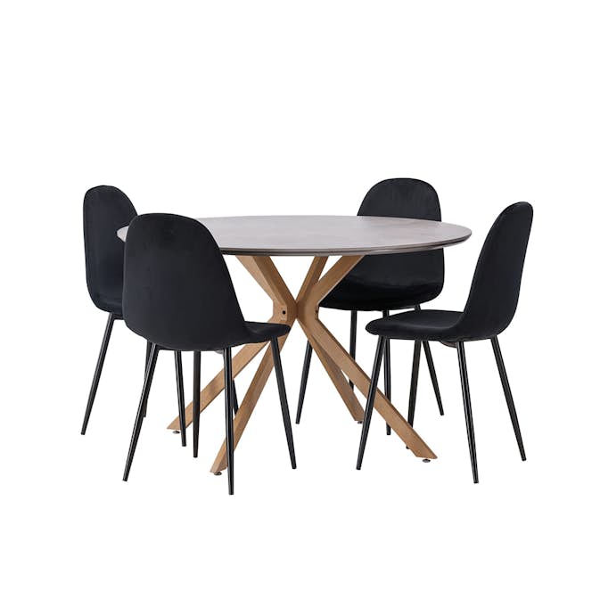 Matgrupp Venture Home Piazza Ø120 cm med 4st Polar Matstolar