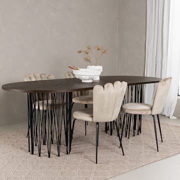 Matgrupp furniture/fashion Stone med 4 Limhamn Light Stolar