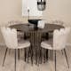 Matgrupp furniture/fashion Stone Ø120 cm med 4 Limhamn Light Stolar