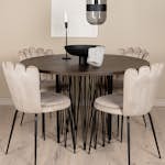 Matgrupp furniture/fashion Stone Ø120 cm med 4 Limhamn Light Stolar