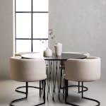 Matgrupp furniture/fashion Stone Ø120 cm med 4 Simrishamn Stolar