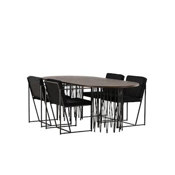 Matgrupp furniture/fashion Stone Oval med 4 Richmond Stolar