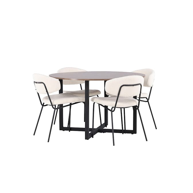 Matgrupp Venture Home Durango Ø 120 cm med 4 Chico Stolar