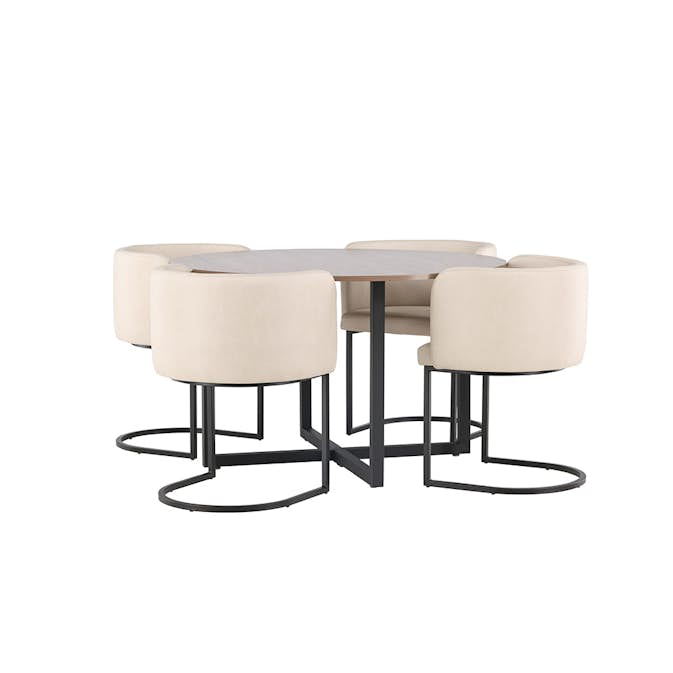 Matgrupp Venture Home Durango Ø 120 cm med 4 Simrishamn Stolar