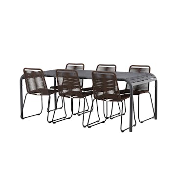 Matgrupp Venture Home Borneo Bord med 6 Lindos Stolar