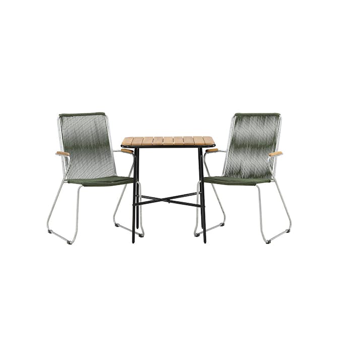 Cafégrupp Venture Home Holmbeck Bord med 2 Bois Trädgårdsstolar Utomhus