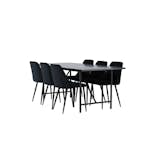 Matgrupp Venture Home Astrid med 6 Night Sammet Stolar