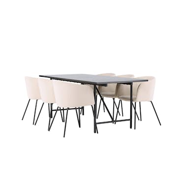 Matgrupp Venture Home Astrid med 6 Berit Stolar