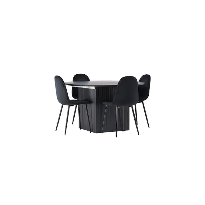 Matgrupp Venture Home Matilda med 4 Polar Sammet Stolar