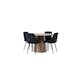 Matgrupp Venture Home Lanzo Runt Matbord Ø120 cm & 4 Night Stolar i Sammet