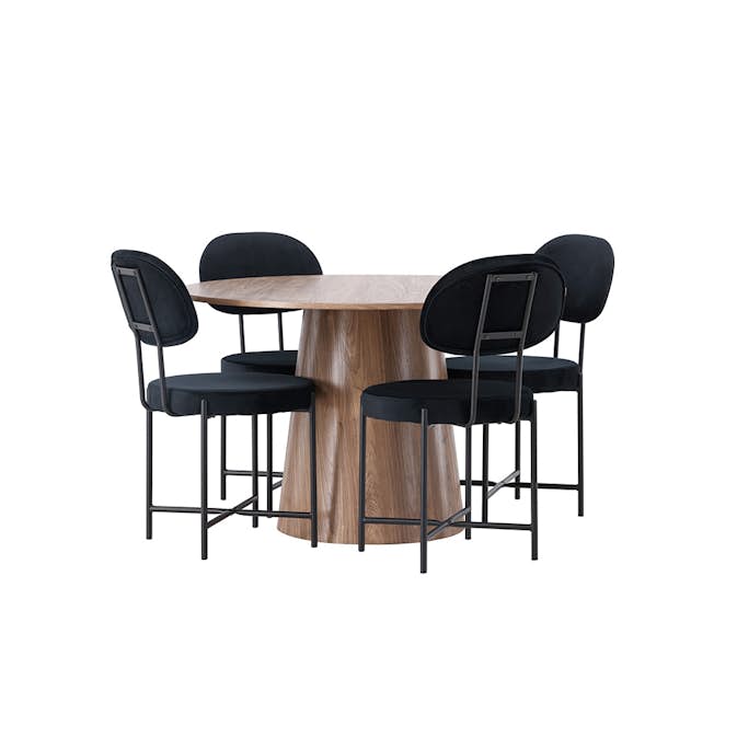 Matgrupp Venture Home Lanzo Runt Matbord Ø120 cm & 6 Stella Stolar