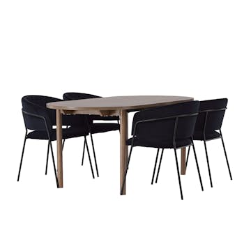 Matgrupp Venture Home Andy Ø120 cm med 4st Selma Matstolar