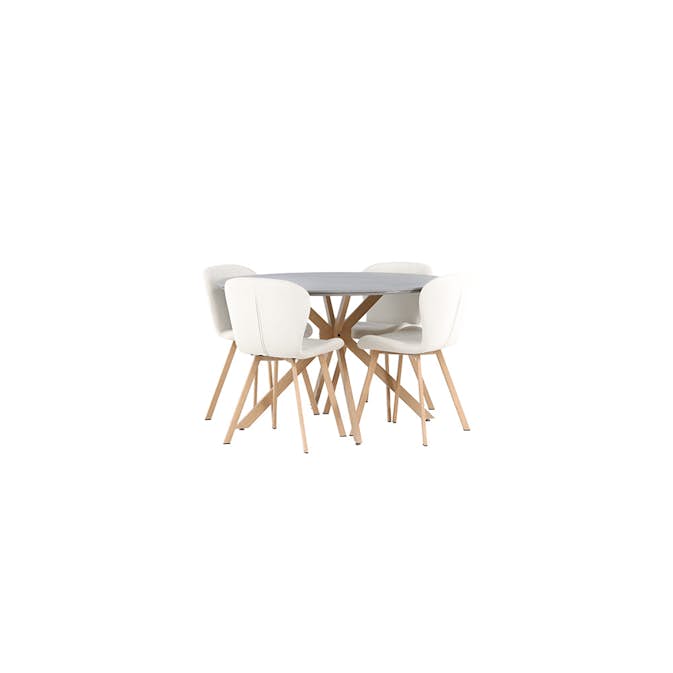 Matgrupp Venture Home Piazza Ø120 cm med 4 st Lilja stolar