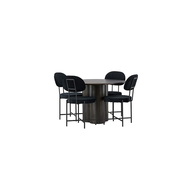 Matgrupp Venture Home Olivia Ø110 cm med 4 st Stella stolar