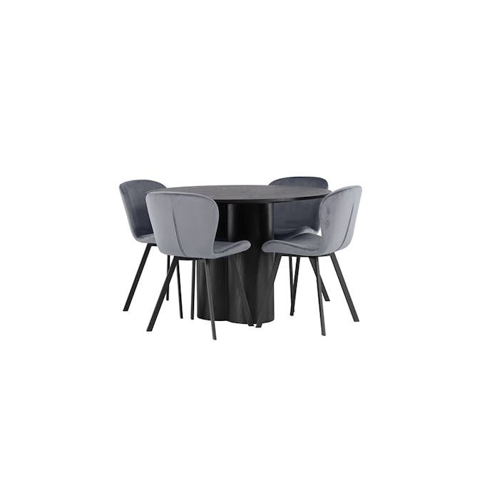 Matgrupp Venture Home Olivia Ø110 cm med 4 st Lilja stolar