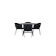 Matgrupp Venture Home Kaseidon Ø100 cm med 4 st Selma stolar