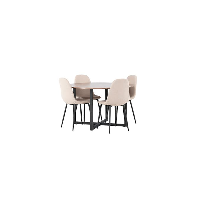 Matgrupp Venture Home Durango Ø120 cm med 4 st Polar stolar
