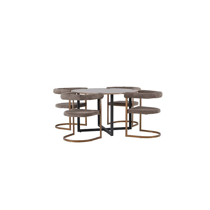 Matgrupp Venture Home Durango Ø120 cm med 4 st Morning stolar