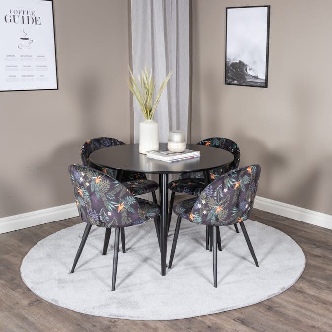 Matgrupp Venture Home Plaza med 4st Velvet Stolar