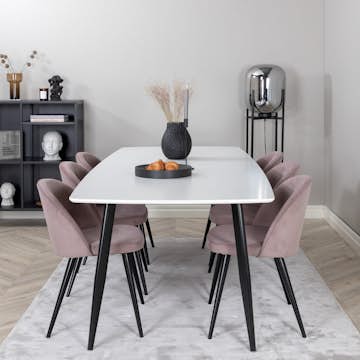 Matgrupp Venture Home Polar med 6st Velvet Stolar