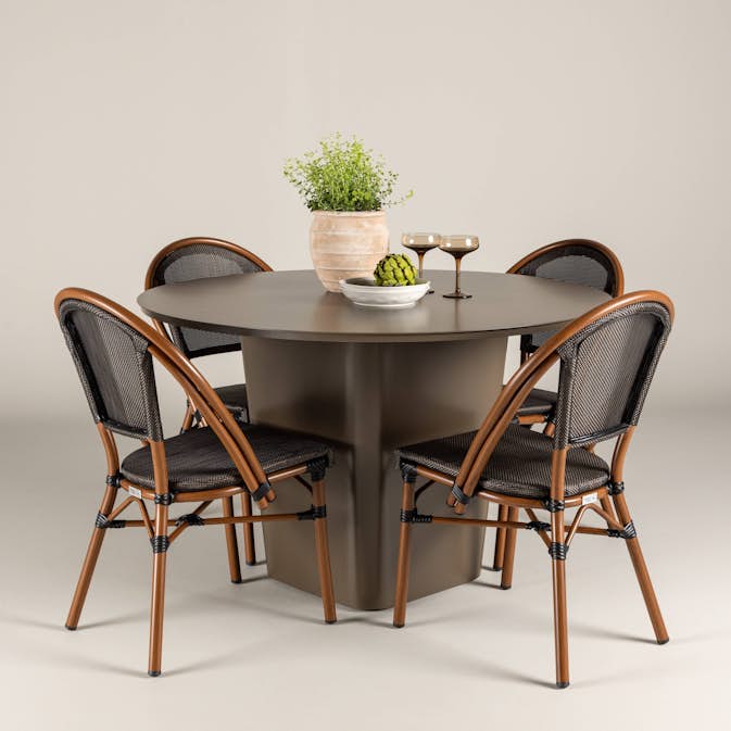 Trädgårdsgrupp Venture Home Santa Fe med 4 Guarda Stolar