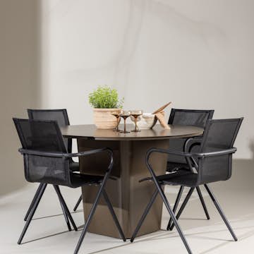 Trädgårdsgrupp Venture Home Santa Fe med 4 Alina Stolar