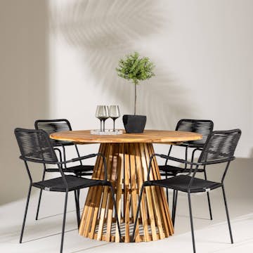 Trädgårdsgrupp Venture Home Lumpur med 4 Lindos Trädgårdsstolar