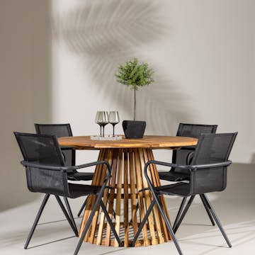 Trädgårdsgrupp Venture Home Lumpur med 4 Alina Trädgårdsstolar