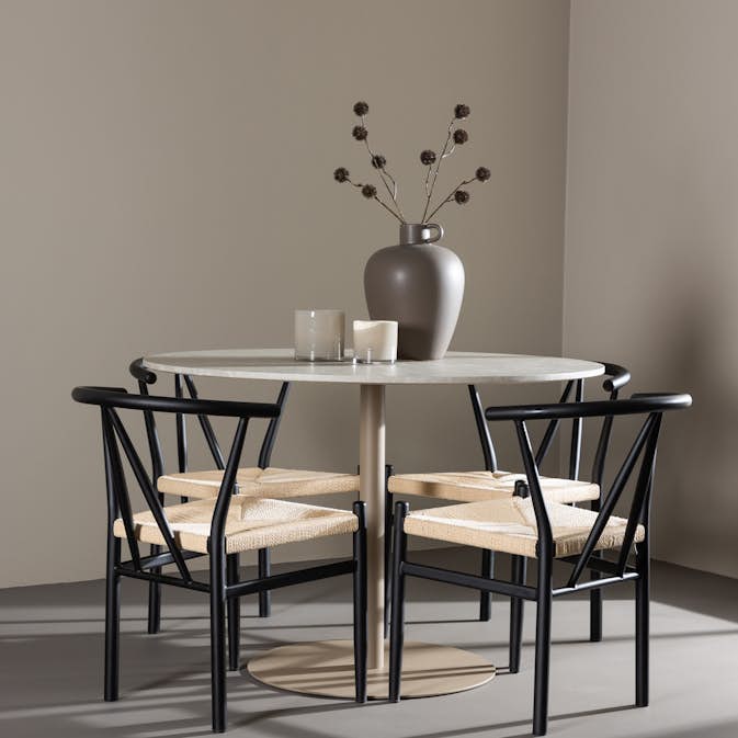 Matgrupp Venture Home Lycke Ø110 med 4 st Alfons Stolar