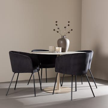 Matgrupp Venture Home Lycke Ø110 med 4 st Berit Stolar