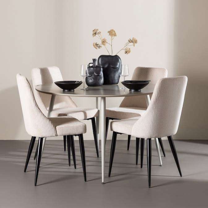 Matgrupp Venture Home Plaza Ø120 med 4 st Leone Stolar