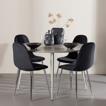 Matgrupp Venture Home Plaza Ø120 med 4 st Polar Stolar Sammet