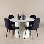 Matgrupp Venture Home Härön Ø110 med 4 st Polar Stolar Teddy