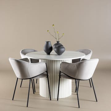 Matgrupp Venture Home Härön Ø110 med 4 st Evelina Stolar