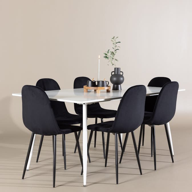 Matgrupp Venture Home Silar 180 med 6 st Polar Stolar Sammet