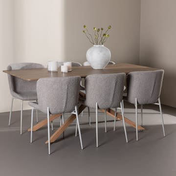 Matgrupp Venture Home Piazza 180 med 6 st Modesto Stolar Boucle