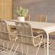 Trädgårdsmatgrupp Venture Home Borneo Rektangulärt Matbord 200x100x75 Beige med 6 st BoisTrädgårdsstolar Beige