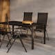 Trädgårdsmatgrupp Venture Home Giardini Rektangulärt Matbord 150x85x72 Svart med 4 st Levanzo Trädgårdsstolar Svart