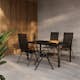 Trädgårdsmatgrupp Venture Home Giardini Rektangulärt Matbord 150x85x72 Svart med 4 st Levanzo Trädgårdsstolar Svart