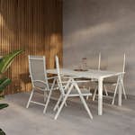 Trädgårdsmatgrupp Venture Home Giardini Matbord Beige med 4 st Break Trädgårdsstolar