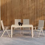 Trädgårdsmatgrupp Venture Home Mirko Matbord Beige med 4 st Levanzo Trädgårdsstol Beige