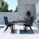 Trädgårdsmatgrupp Venture Home Mirko Matbord Svart med 6 st Levanzo Trädgårdsstolar Svart