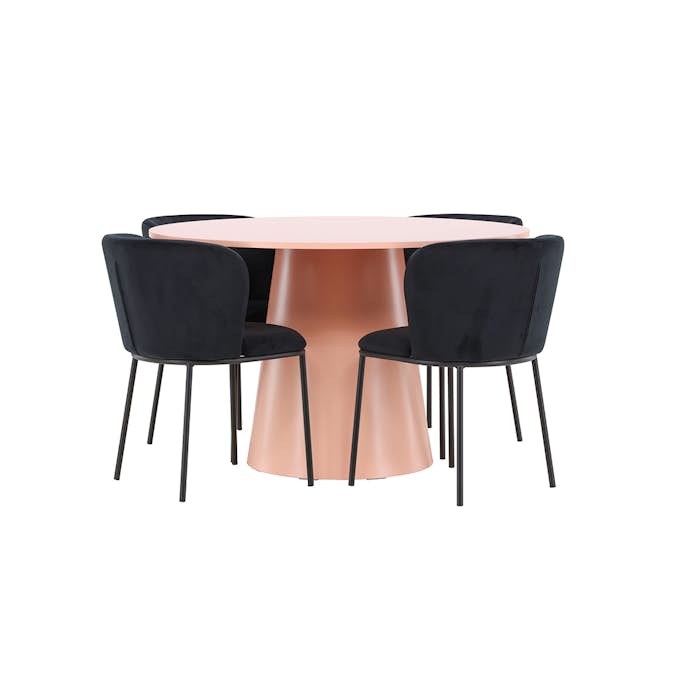 Matgrupp Venture Home Lanzo Ø120 cm med 4st Edina Matstolar