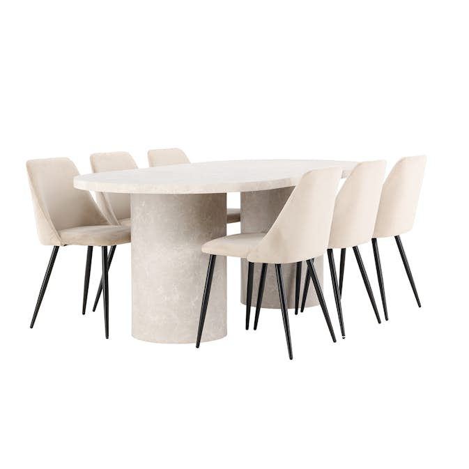 Matgrupp Venture Home Narvik med 6st Night Matstolar