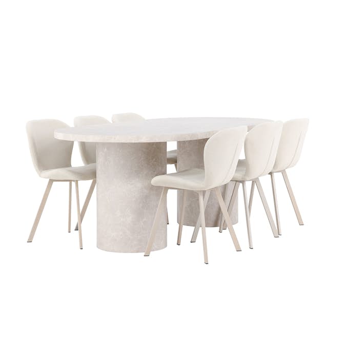 Matgrupp Venture Home Narvik med 6st Lilja Matstolar