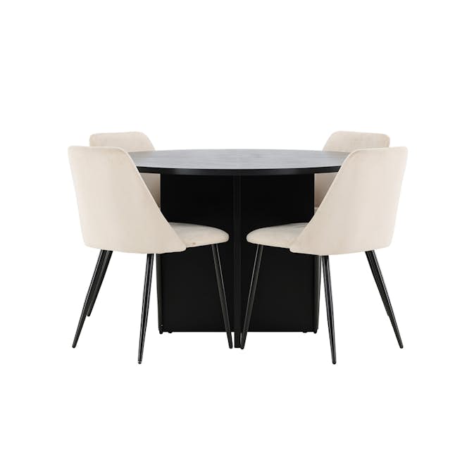 Matgrupp Venture Home Strada Ø120 cm med 4st Night Matstolar