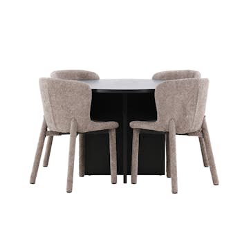 Matgrupp Venture Home Strada Ø120 cm med 4st Astoria Matstolar