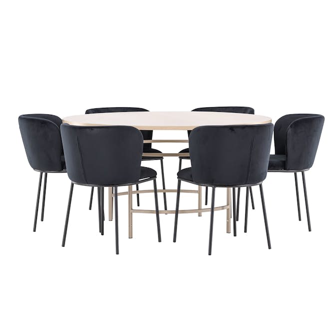 Matgrupp Venture Home Copenhagen Ø140 cm med 6st Edina Matstolar